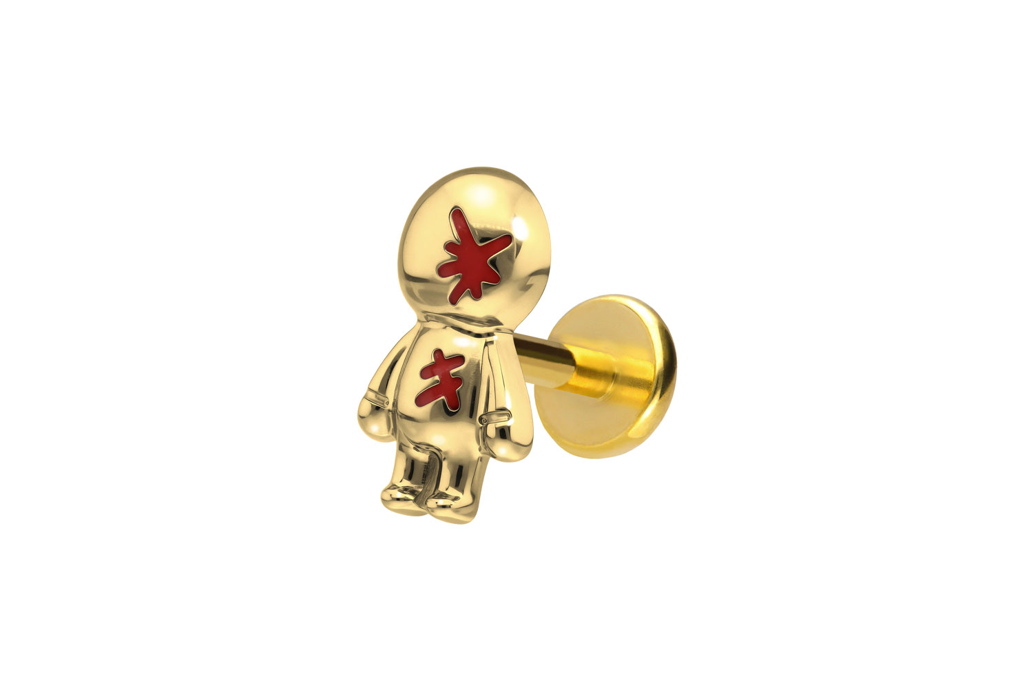 Titan Labret Piercing mit Push Fit PUPPE